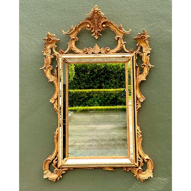 Labarge Vintage LaBarge Gilt Carved Wood Mirror For Sale - Image 4 of 12