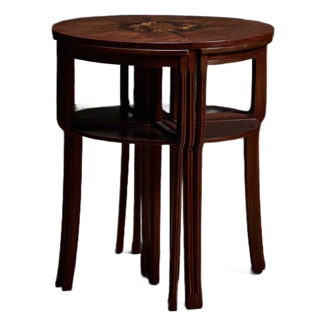 1920s Louis Majorelle Art Nouveau Salon Table With Four Nesting Tables For Sale