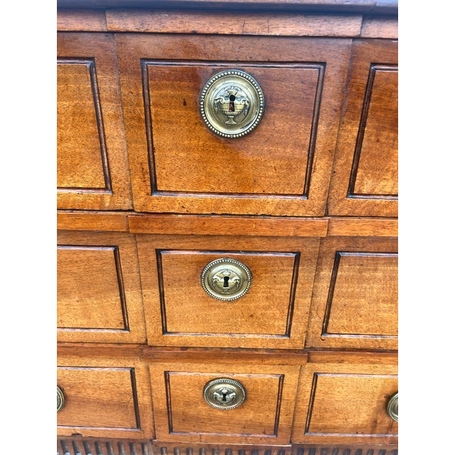 Brass French 18th Century Louis XVI Walnut Château Period Chest of Drawers For Sale - Image 8 of 12