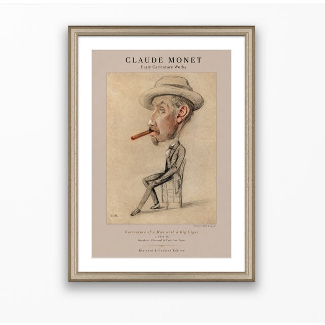 Paper Claude Monet 1850s Caricature Portraits Fine Art Mounted Board Prints - Set of 6 For Sale - Image 7 of 18
