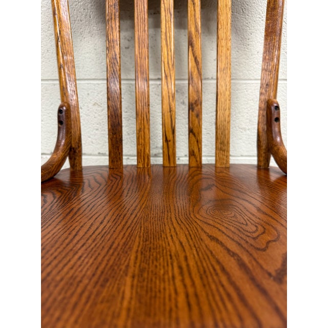 Vintage Tiger Oak Adjustable Swivel Desk Banker Lawyer Jury Office Chair For Sale - Image 10 of 10
