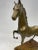 Beautiful gilded bronze sculpture with wooden base depicting a horse, 1920s Art Nouveau style. Excellent furnishing object