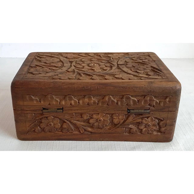 Vintage Carved Wooden Trinket Box Chairish