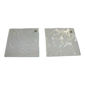 Mid-Century Murano Hand Cast Glass Set of 2 Panels