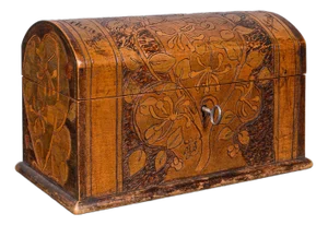 1900's Antique Pokerwork Stationery Box