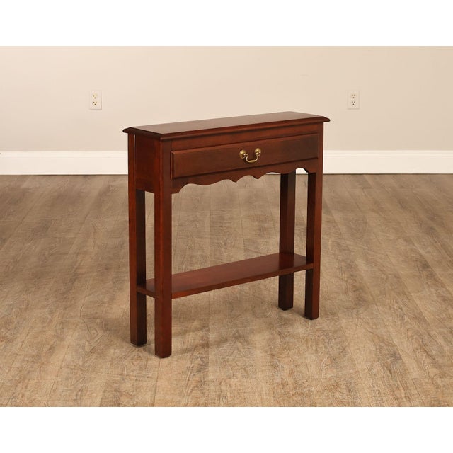 Chippendale Chippendale Style Narrow One Drawer Small Console Table For Sale - Image 3 of 18