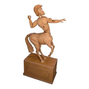Mid 20th Century French Centaur Sculpture of Cork and Nails on Pedestal by Janine Janet