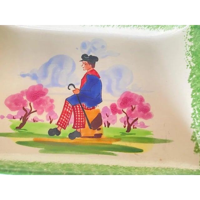 Yellow Ceramic Butter Dish in the Style of Quimper, France, 1950 For Sale - Image 4 of 7