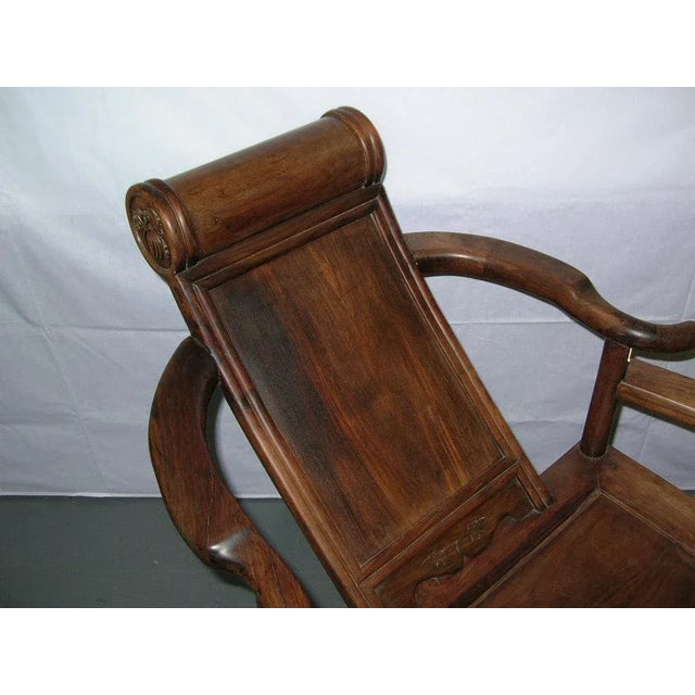Late 19th Century 19th Century Chinese Hongmu Hardwood Reclining Chair For Sale - Image 5 of 11