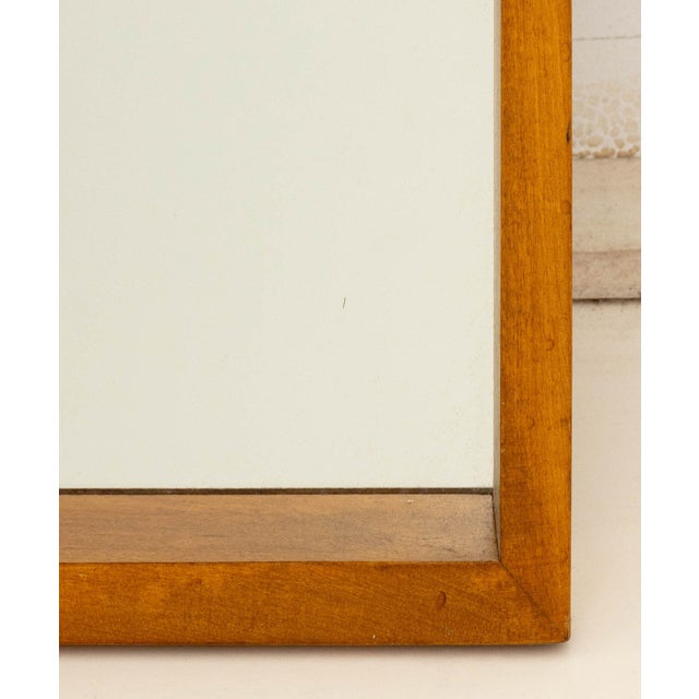 Mid 20th Century Modern Maple Wood Framed Mirror For Sale - Image 5 of 6