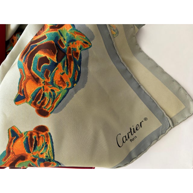 CARTIER Paris Silk Scarf Panther Bracelets Jewellery in Box For Sale - Image 9 of 12