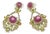 Bochic "Orient" Ruby, Citrin & Peridot Earrings Set In 18K Gold & Silver For Sale
