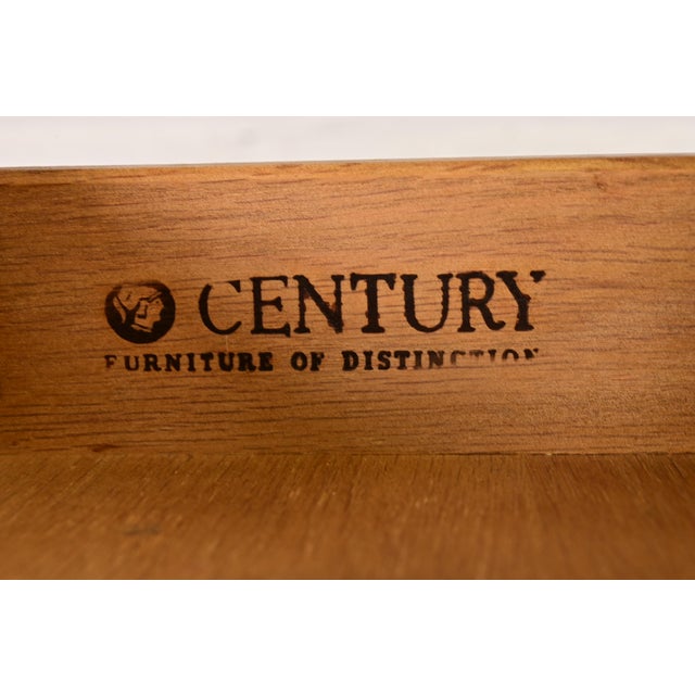 Wood Century Furniture Mid-Century Hollywood Regency Campaign Burl Wood Triple Dresser or Credenza, Circa 1970s For Sale - Image 7 of 13