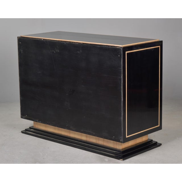 Italian 1980s Deco Inspired Black and Birch Cabinet For Sale - Image 9 of 12