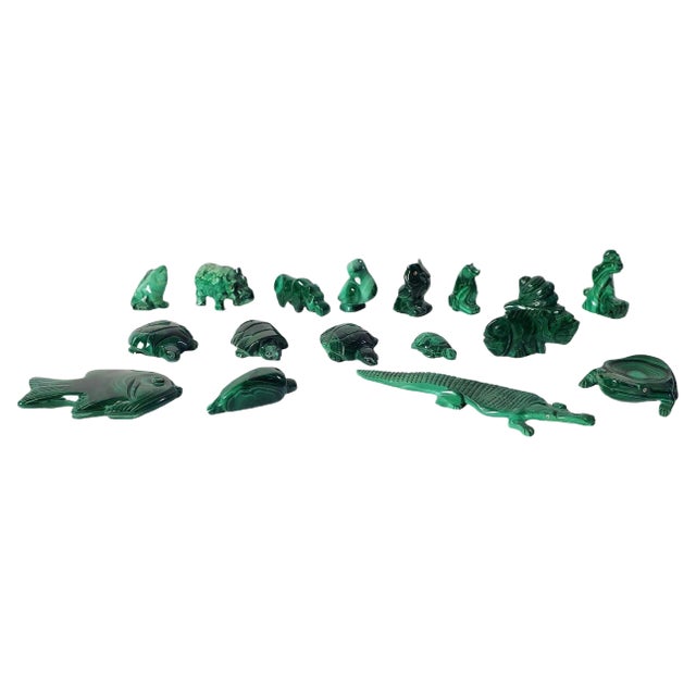 Malachite Animal Collection, Set of 17 For Sale