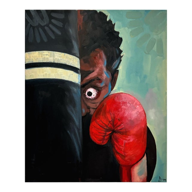 Resilience, Oil and Marker on Canvas, Seromo Okoro (2025) For Sale