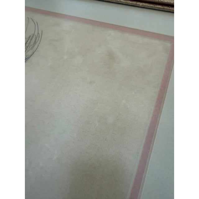 Blue 1970s Original Pastel Portrait by Barnaby Fitzgerald Framed Drawing For Sale - Image 8 of 12