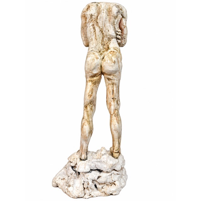 Expressionist Male Figurative Ceramic Sculptures – Set of 3 For Sale - Image 4 of 12