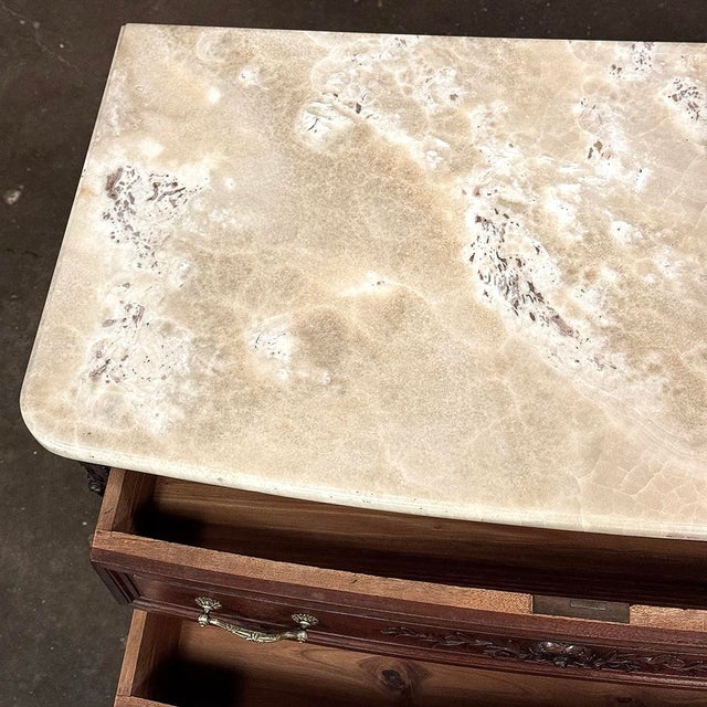 19th Century French Louis XVI Mahogany Onyx Top Commode For Sale - Image 9 of 18