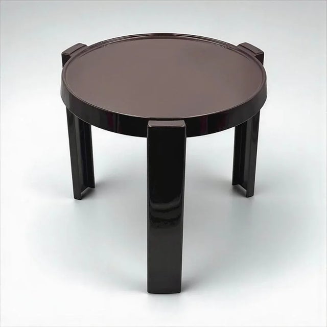 Italian Space Age Side Table in Brown Plastic, 1970s For Sale - Image 4 of 11