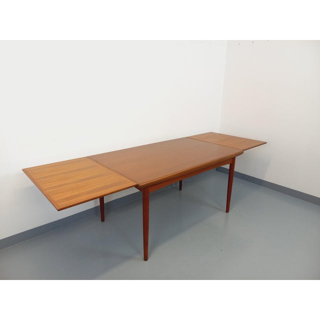 Vintage Scandinavian Rectangular Teak Dining Table with Extensions from Dyrlund, 1960s For Sale - Image 10 of 18