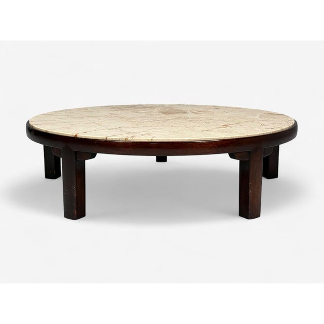 Mid-Century Modern Edward Wormley, Dunbar, Mahogany, Marble, Large Coffee Table, Usa, 1940s For Sale - Image 3 of 13