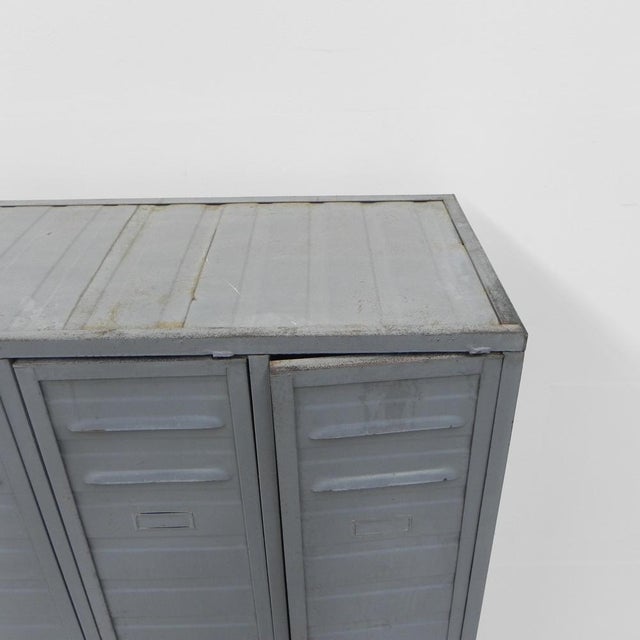 Industrial Steel Locker with 3 Doors, 1950s For Sale - Image 12 of 18