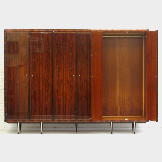Wood Mid-Century Italian Wardrobe in Rosewood, 1960s For Sale - Image 7 of 8