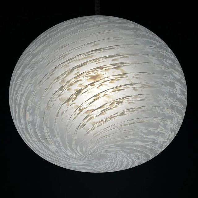 Large Swirl Murano Glass Pendant Lamp from Vetri Murano, Italy, 1970s For Sale - Image 12 of 13