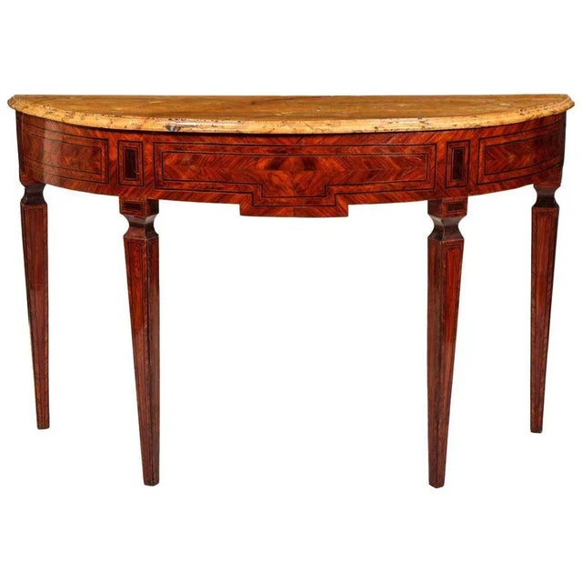 Italian 18th-Century Marquetry Console Table For Sale - Image 10 of 10