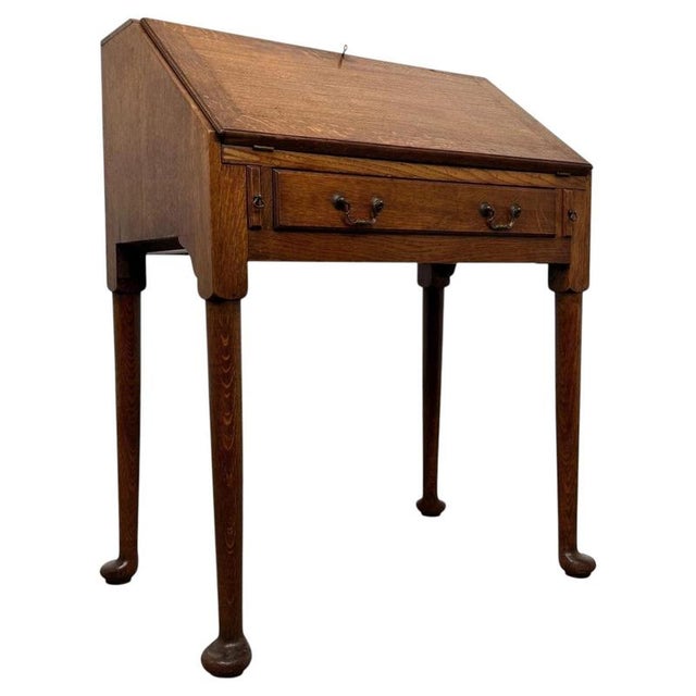 Wood Antique 20th Century Golden Oak Bureau For Sale - Image 7 of 14