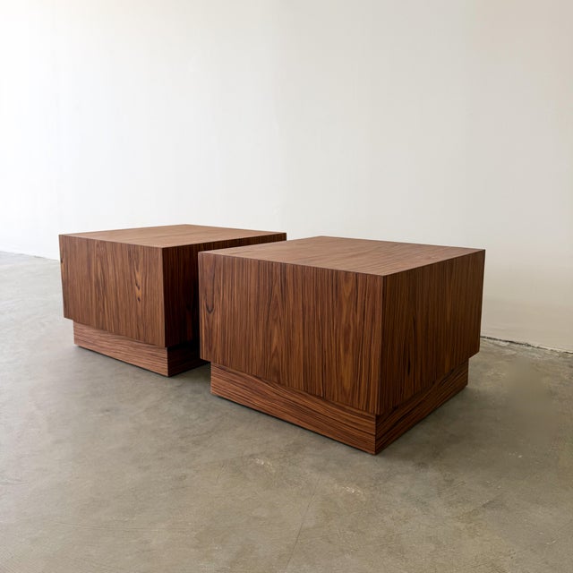 Wood Pair of Mid-Century Modern Rosewood Cube End Tables, 1970s For Sale - Image 7 of 11