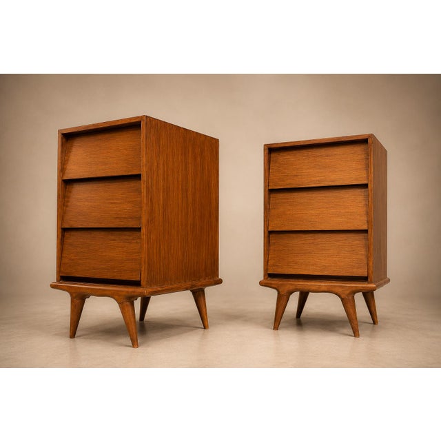 Brown Architectural Pair of Brazilian Modern Side Tables in Ivory Wood, Brazil, 1950s For Sale - Image 8 of 18
