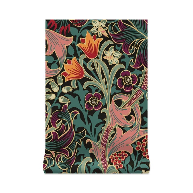 House of Hackney House of Hackney Golden Lily Wallpaper - Apatite For Sale - Image 4 of 4