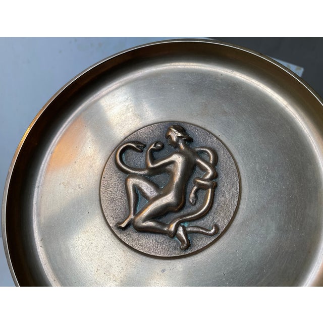 Gold Art Deco Bronze Tray with Genesis Motif from Tinos, 1930s For Sale - Image 8 of 10