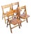 Vintage Folding Wooden Chairs, 1970s, Set of 4 For Sale