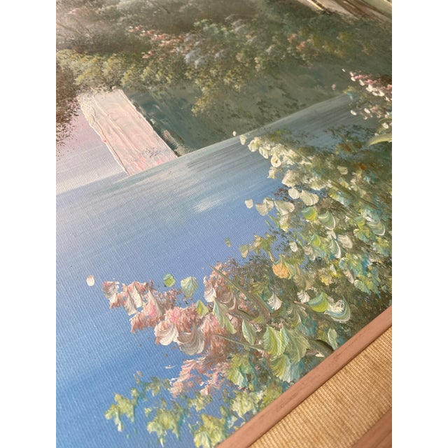 1980s Jane Mabry Original Large Oil Painting "Sail Boat Palace" For Sale - Image 9 of 12