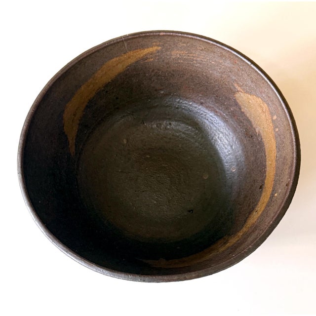 Large Ceramic Bowl with Abstract Glaze by Toshiko Takaezu For Sale - Image 12 of 15