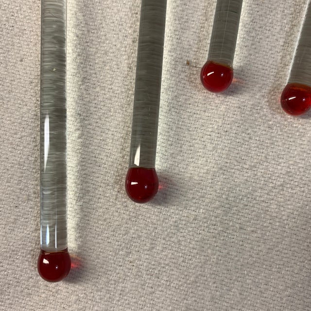 Glass Vintage Macy’s Holiday Theme Swizzlers Stirrers for Drinks and Cocktails For Sale - Image 7 of 8