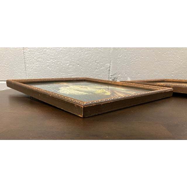 Pair of Rare Antique Religious Framed Prints of the Sacred Heart of Jesus and the Immaculate Heart of Mary For Sale - Image 12 of 18