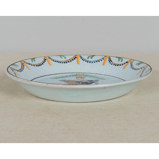 French Revolution Faience Plate, Hand-Painted, Circa 1790 For Sale - Image 4 of 4