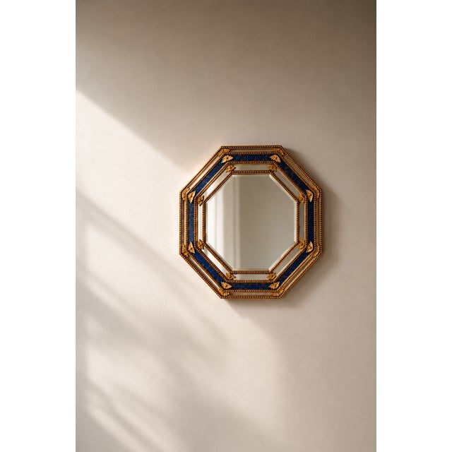 Splendid octagonal wall mirror from the 1960s a product of refined Spanish craftsmanship This exquisite piece stands out...