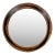 Currey & Co. Abstract Modern Black Resin and Wood Round Wall Mirror For Sale