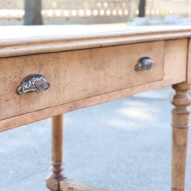 Tan Long Early 20th Century Rustic Dining Table in Oak Wood For Sale - Image 8 of 12