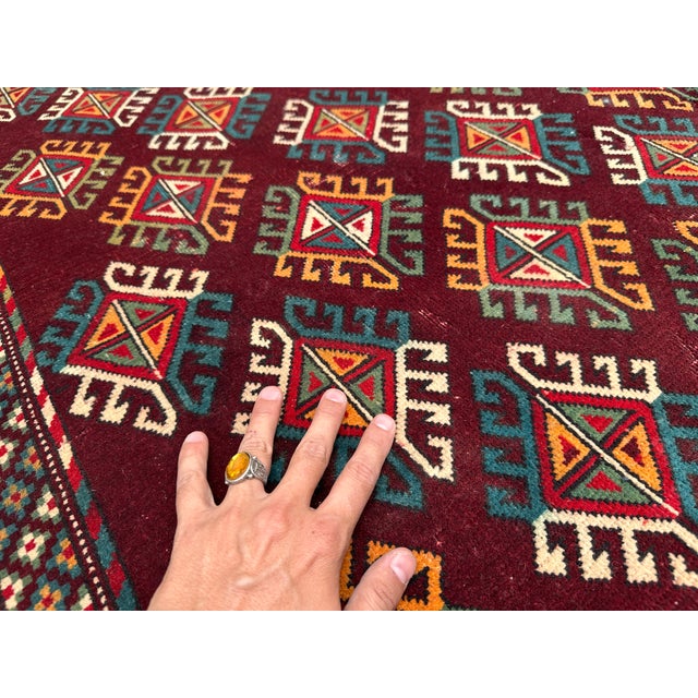 Antique Beshir Hand-Knotted Wool Rug - 8'8" X 6'3" For Sale - Image 11 of 16