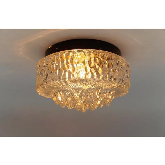 Mid-Century Modern Clear Glass Icicles Flush Mount, Germany, 1960s For Sale - Image 3 of 11