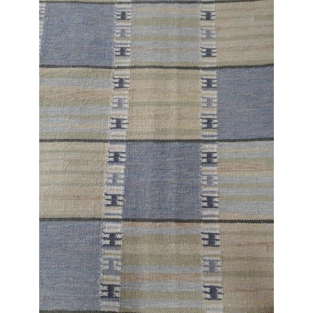 Mid-Century Modern Modern Scandinavian Style Handmade Wool Rug in Beige With Geometric Pattern For Sale - Image 3 of 6