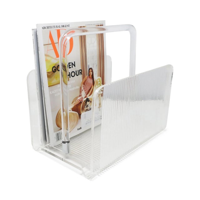 Dorothy Thorpe 1970s Lucite Magazine Rack For Sale - Image 4 of 8