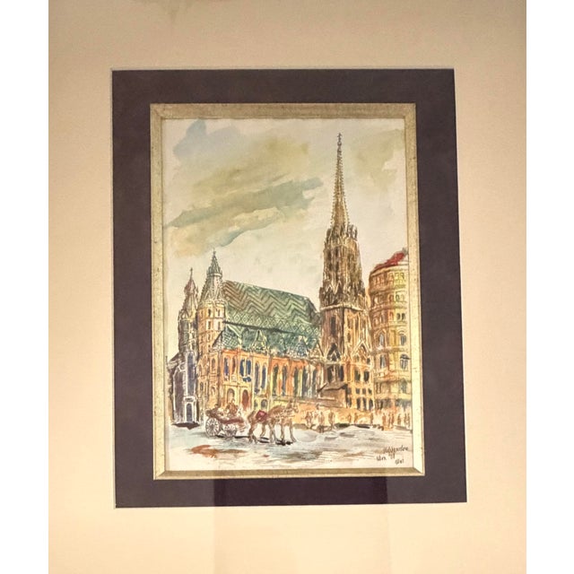 Stephansdom, Vienna, 2008, Watercolor and Ink on Paper For Sale - Image 4 of 8