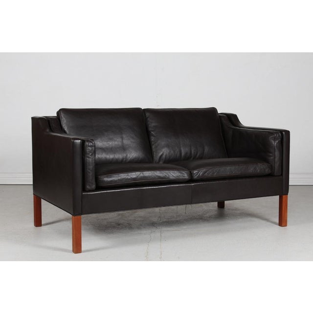 Mid-Century Modern Model 2212 Sofa in Dark Mocha Leather by Børge Mogensen for Fredericia Stolefabrik, 1970s For Sale - Image 3 of 17